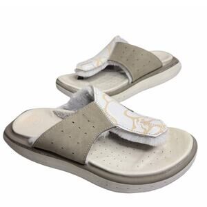 Deckers‎ X Lab Gldtr Slide Sandal Men 10 Gray Beige Flip Flops Recovery Comfort